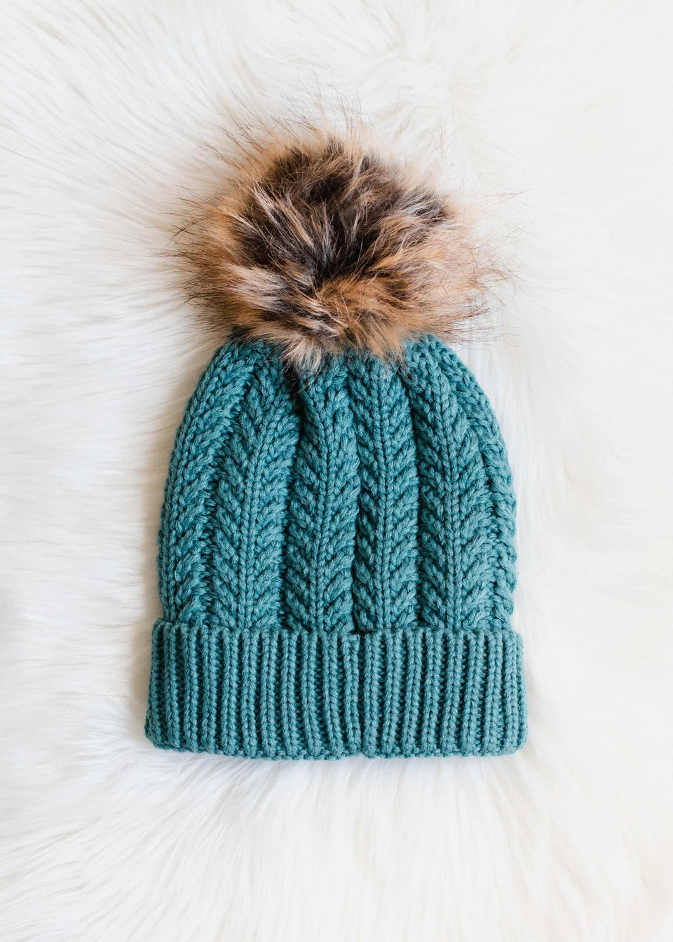 Blue-Green Pom Hat | petite shops