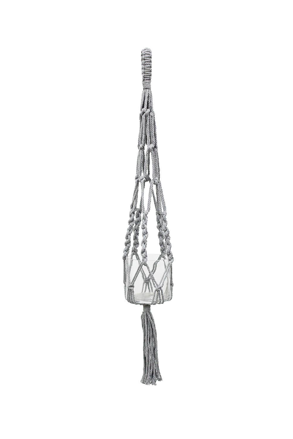 black and white macrame plant hanger 36" Macramé Plant Hanger petite shops – petite salon & shops