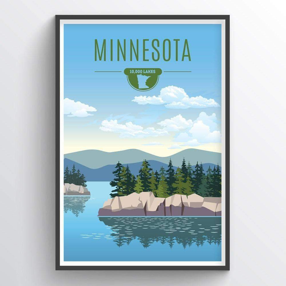 Minnesota State Illustration Print