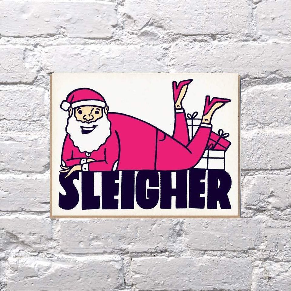 Sleigher Santa Funny Holiday Christmas Card