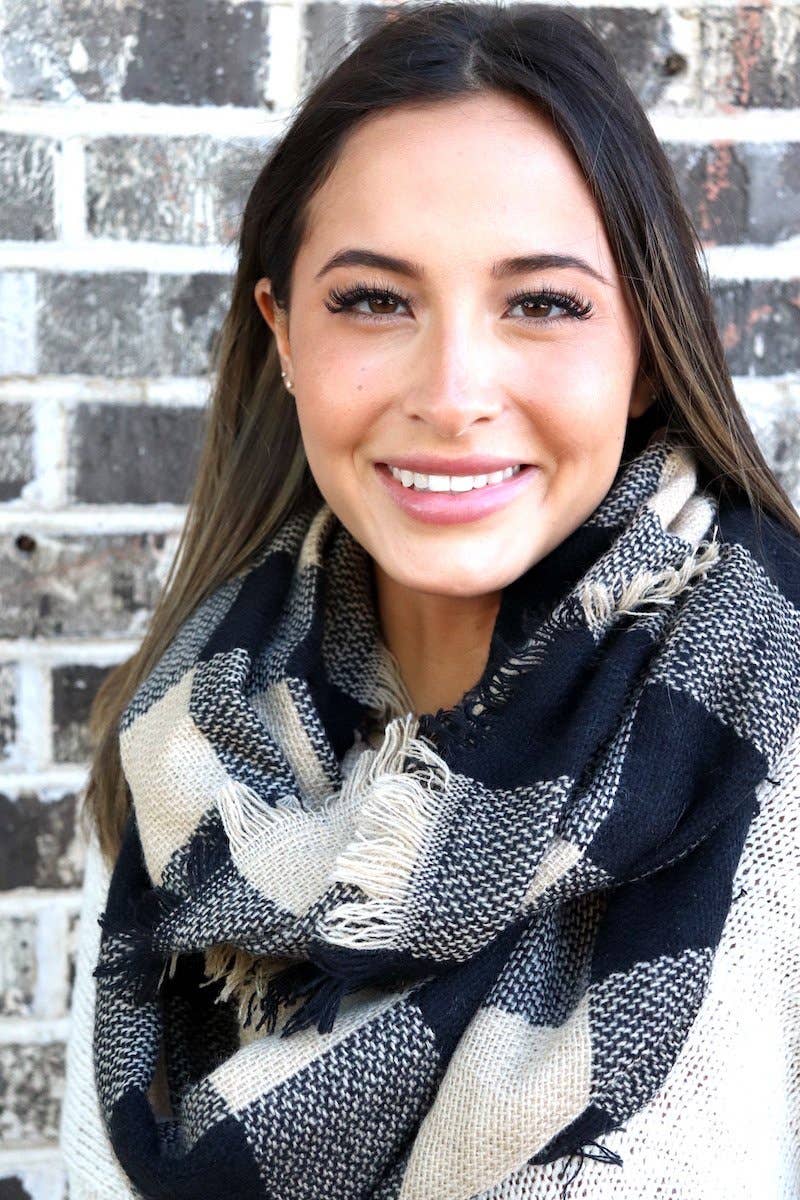 Black & Plaid Infinity Scarf