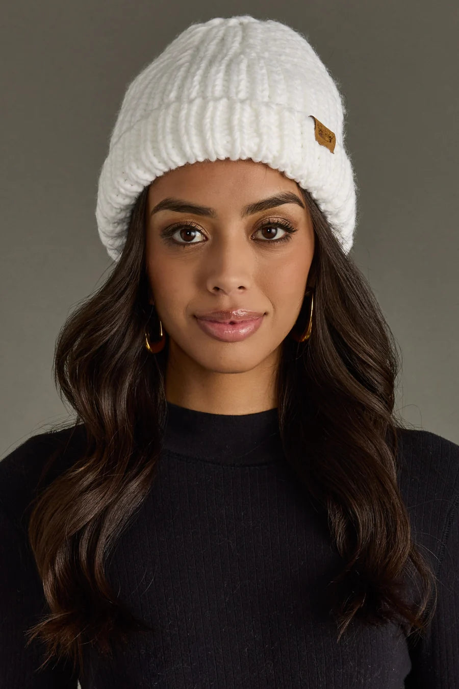 White Chunky Beanie