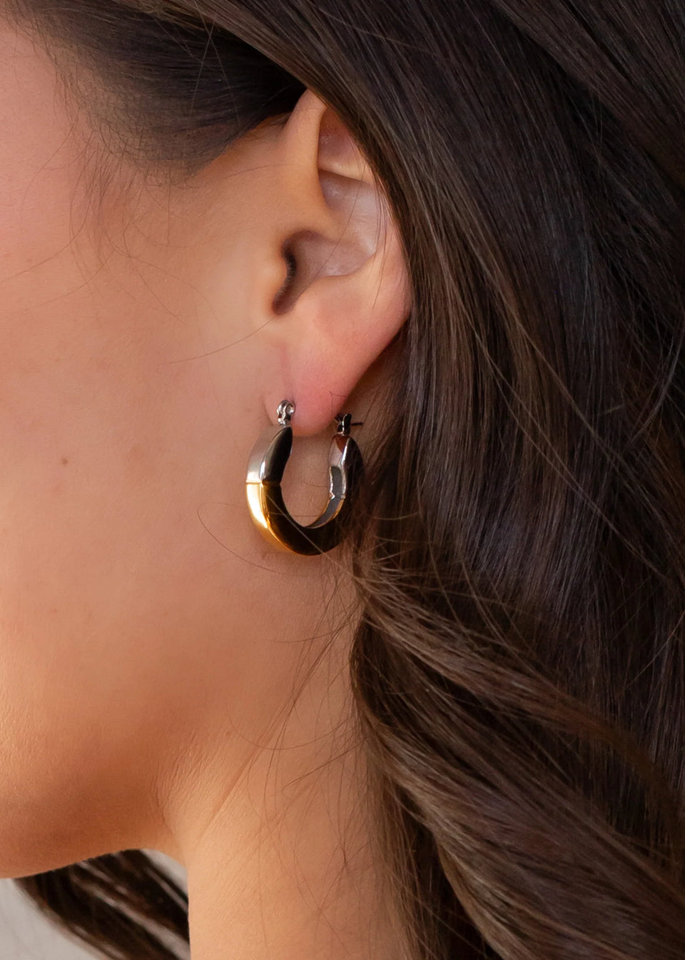 Luxe Gold and Silver Small Thick Earrings
