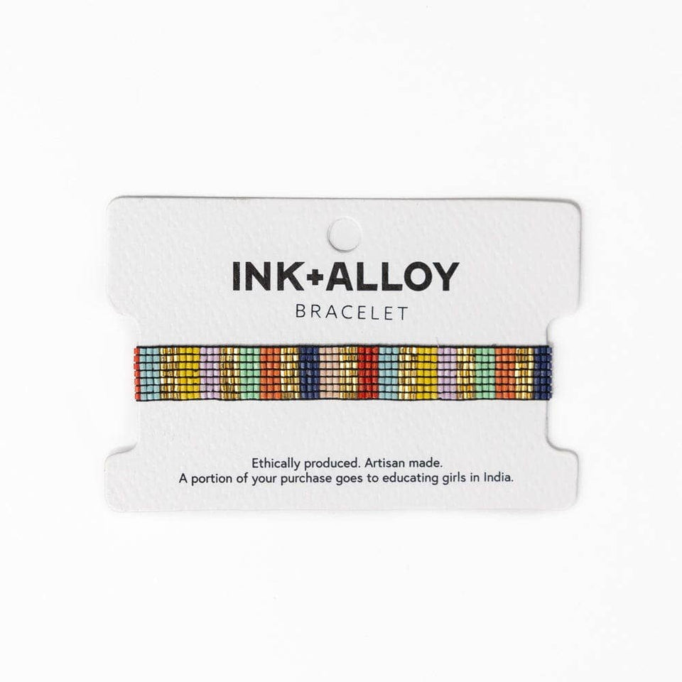 Alex Vertical Stripes Beaded Stretch Bracelet Multi