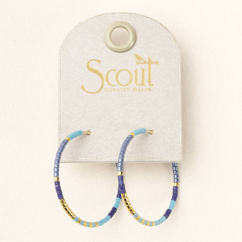 Chromacolor Miyuki Small Hoop - Cobalt Multi/Gold