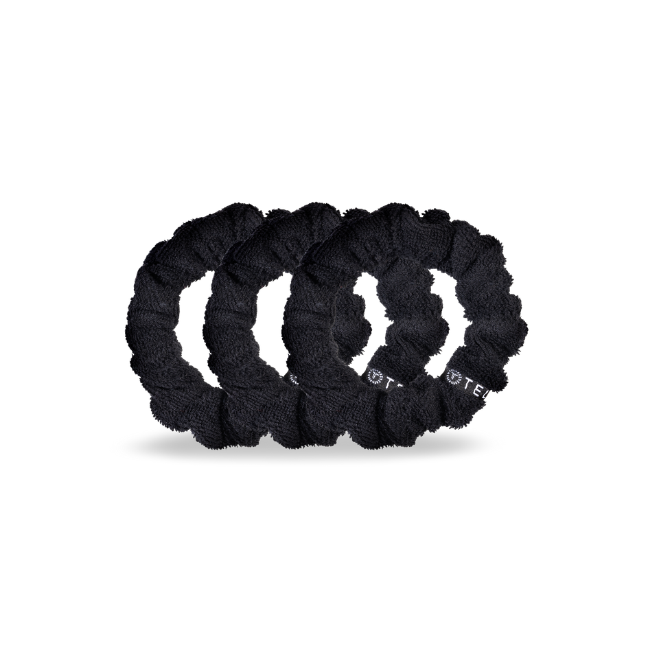 Terry Cloth Hair Scrunchie | Small | Jet Black