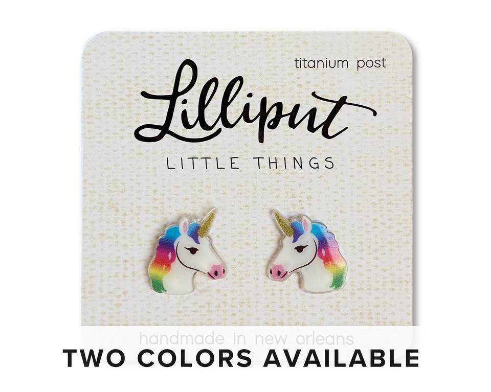 Rainbow Unicorn Earrings: Pink