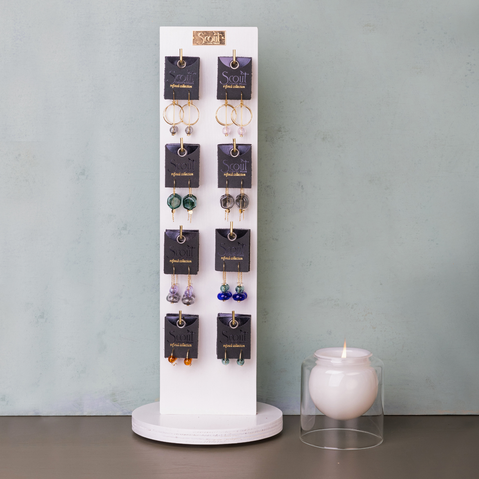 Refined Glass Hoop - Teal/Gold