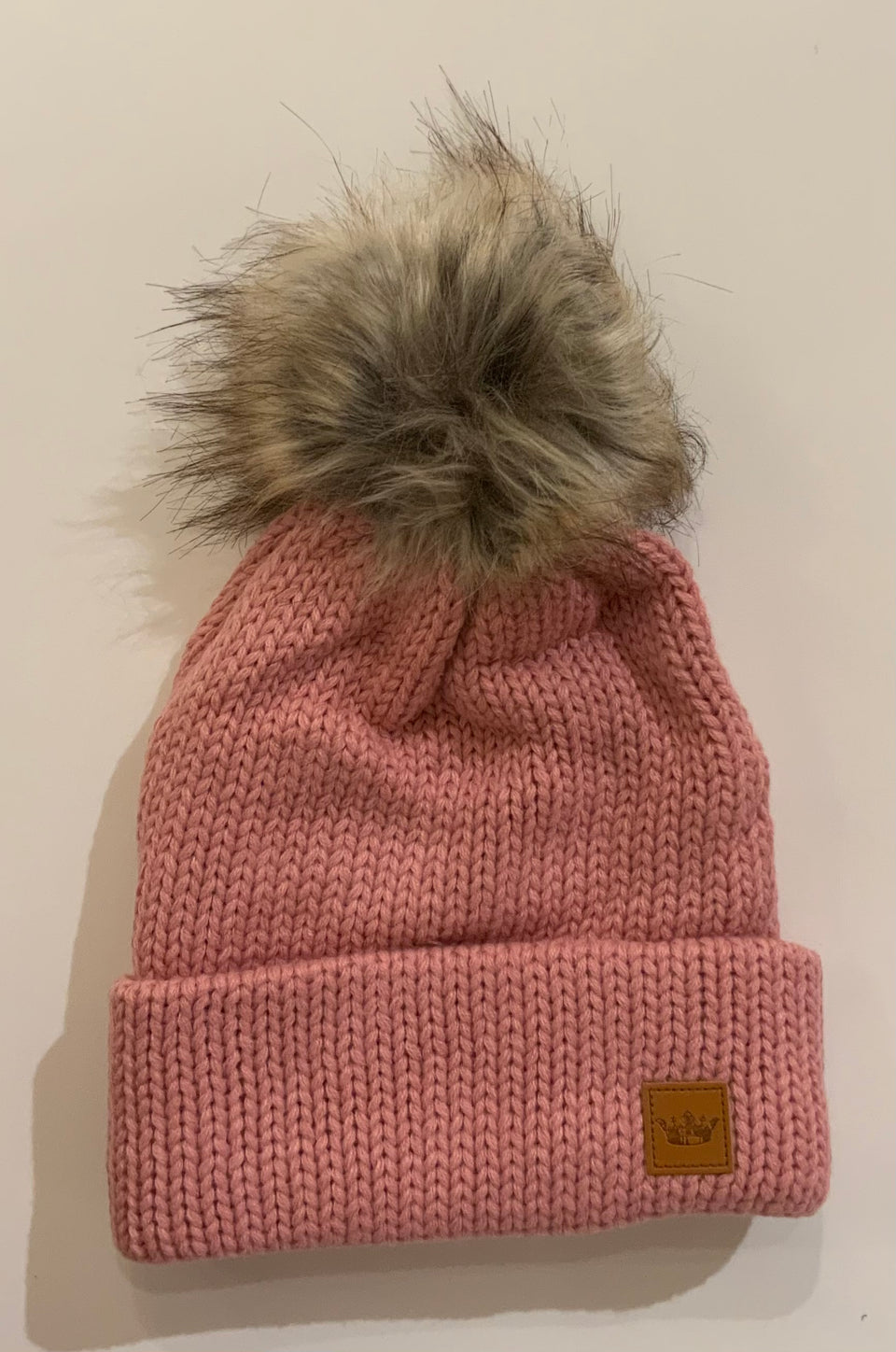 Pink Knit Pom Hat