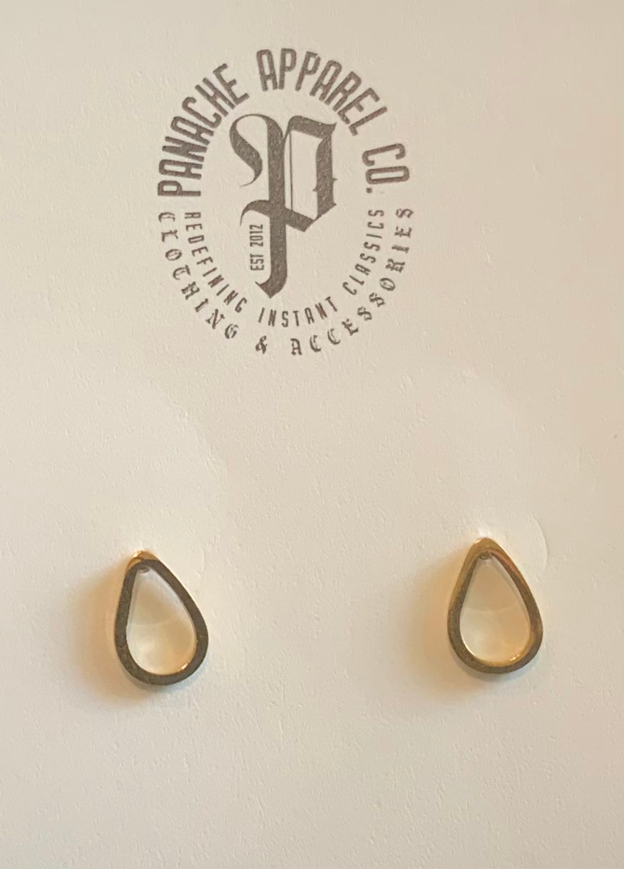 Gold Open Drop Stud Earrings | petite shops