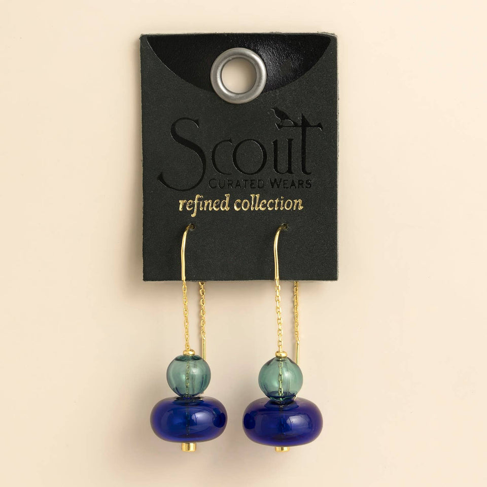 Refined Glass Stacked Threader - Teal/Blue/Gold