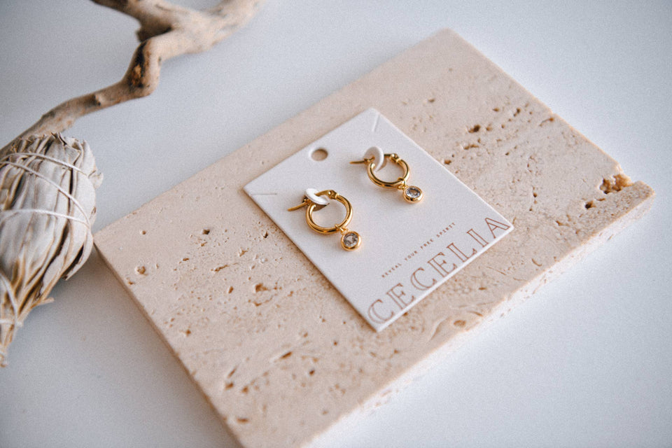 Starlit Shine Cubic Zirconia Hoop Earrings – Gold Plated