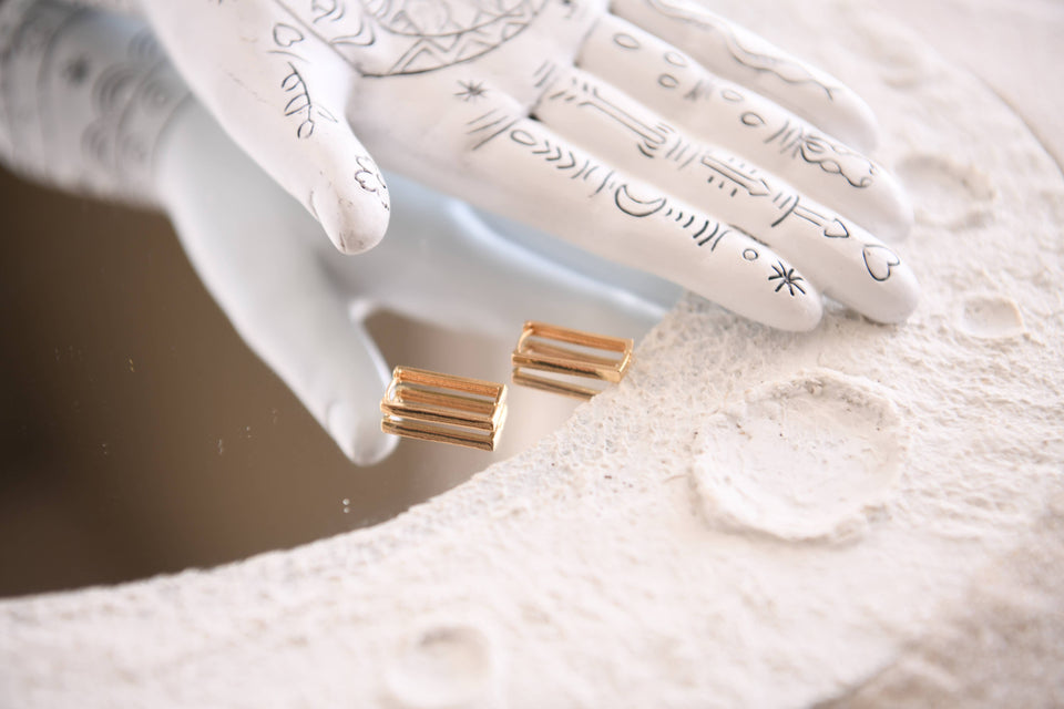 Gold-Plated Stainless-Steel Earrings: Gold Fringe