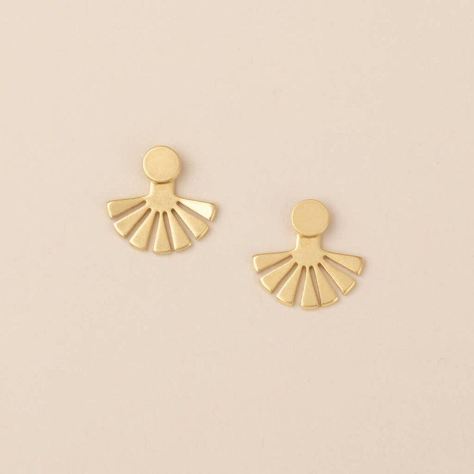 Refined Earring Collection - Sunburst Ear Jacket/GoldVermeil