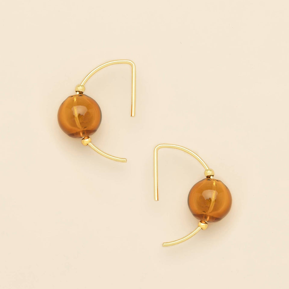 Refined Glass Hoop - Topaz/Gold