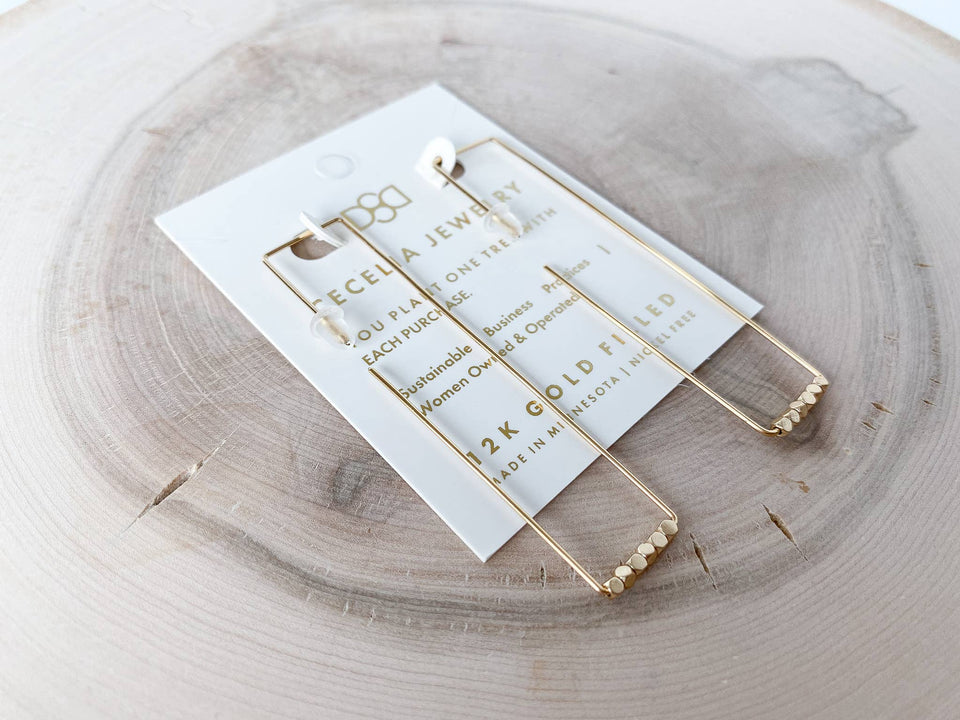 Gold Filled Triangle Hoop Earrings Lightweight Minimalist : Small Triangle Hoops