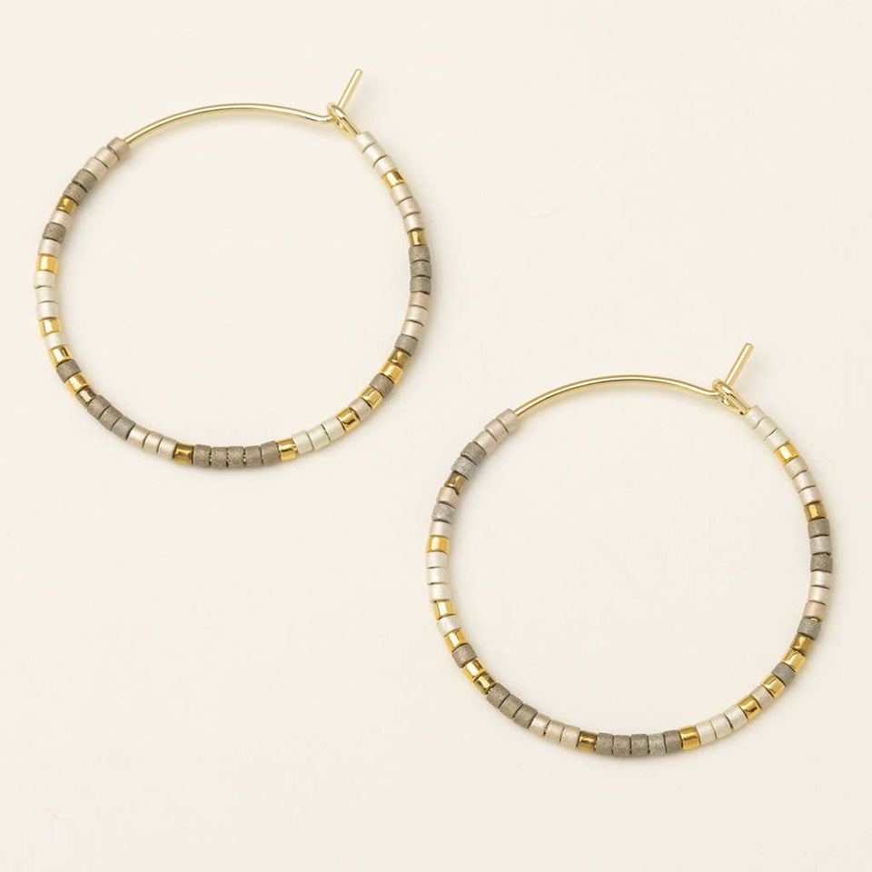 Chromacolor Miyuki Small Hoop - Pewter Multi/Gold