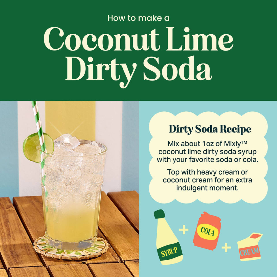 Coconut Lime Dirty Soda Syrup 12 FL OZ