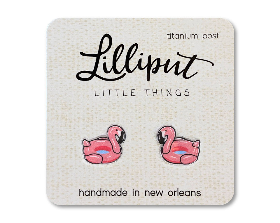 Flamingo Pool Floaty Earrings // Pink Flamingo // Summer