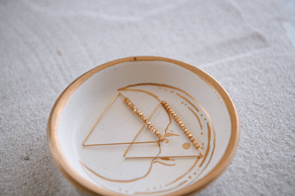 Gold Filled Triangle Hoop Earrings Lightweight Minimalist : Small Triangle Hoops