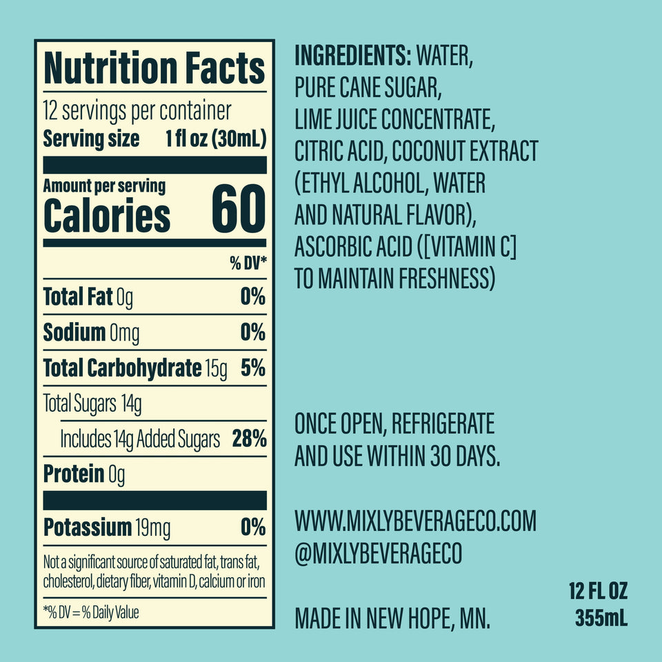 Coconut Lime Dirty Soda Syrup 12 FL OZ