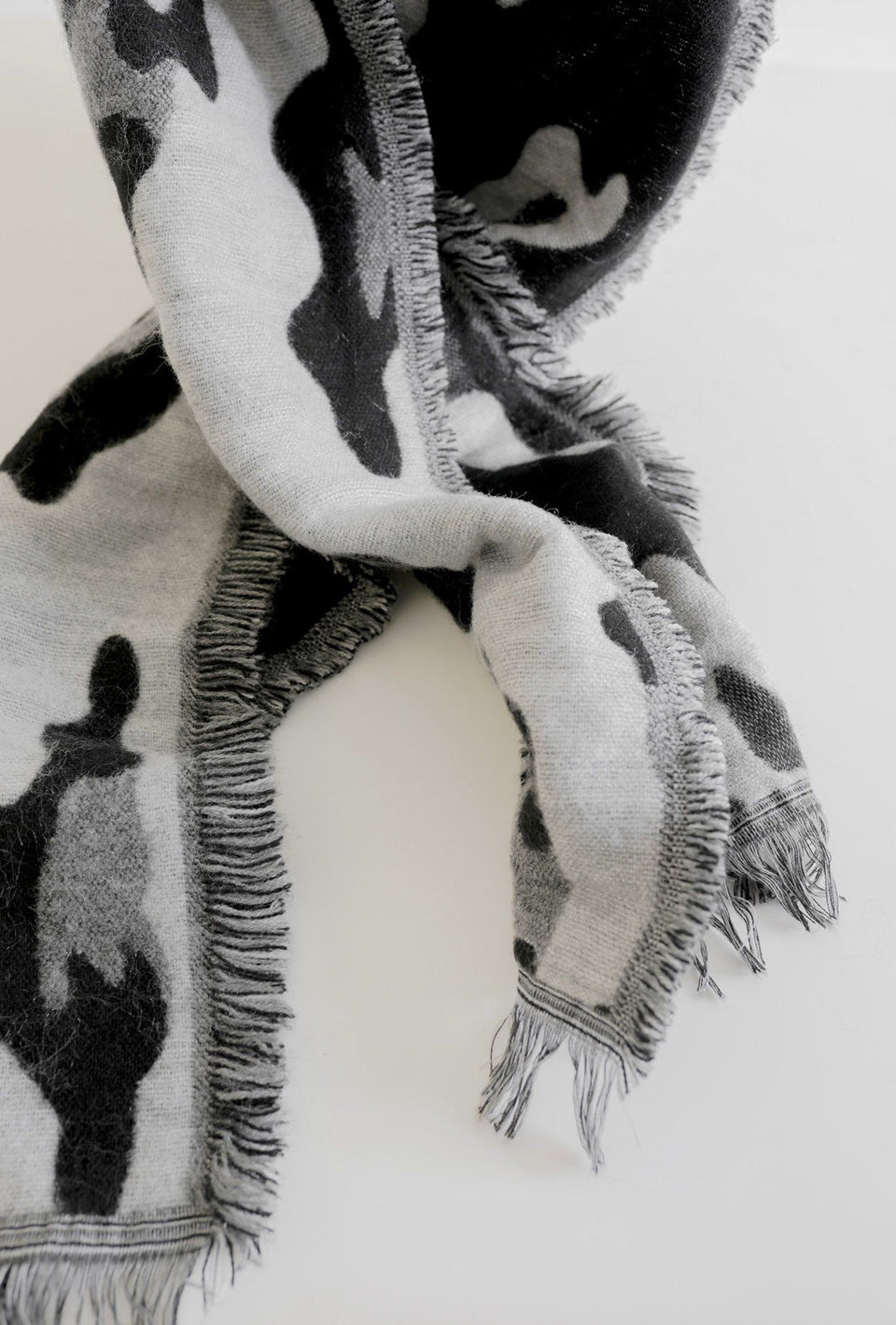 Black & White Camo Print Scarf