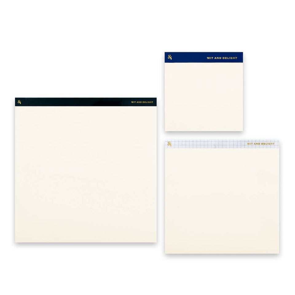 Desktop Notepad Set - Black/Grid/Blue