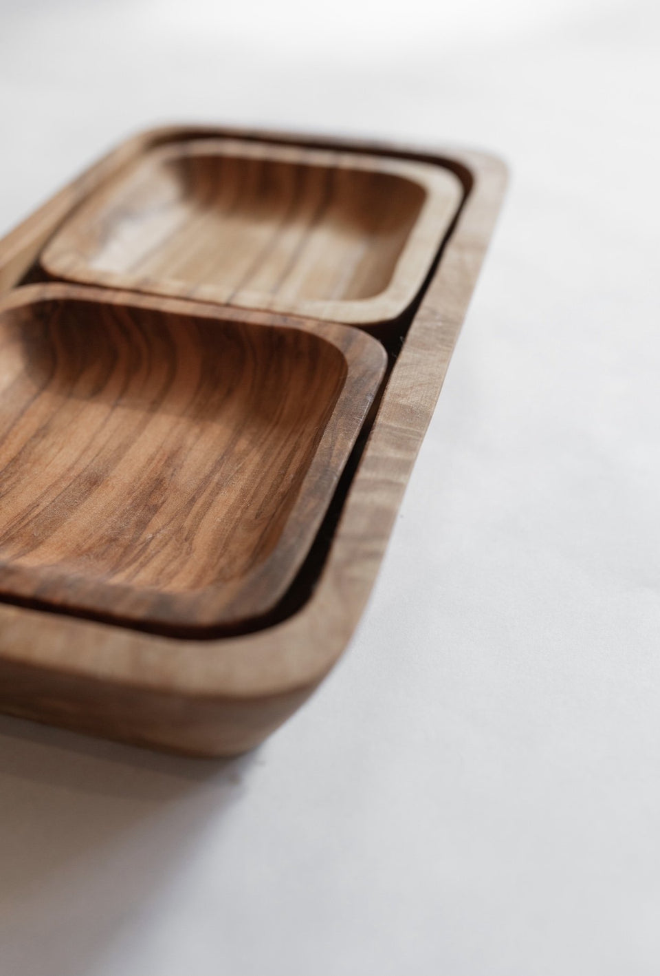 Natural OliveWood - Three Piece Set of Dishes
