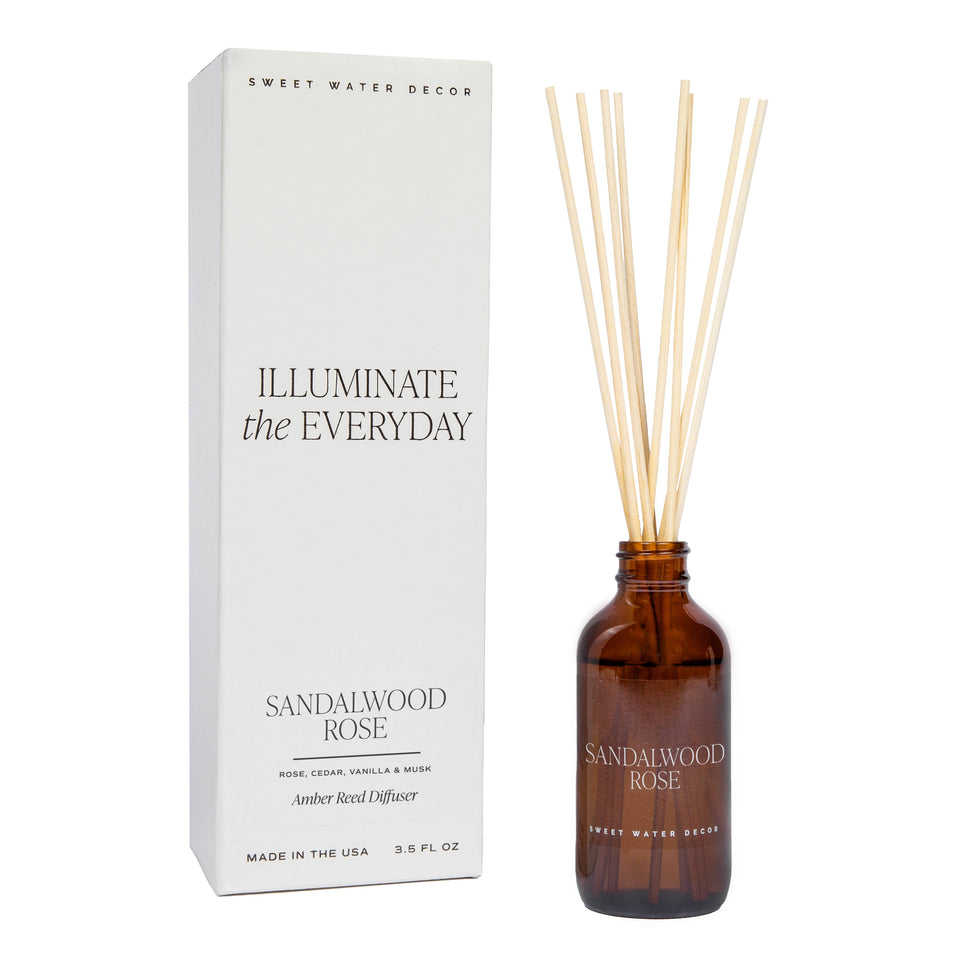 Sandalwood Rose Amber Reed Diffuser- Gifts, Home Decor | petite shops