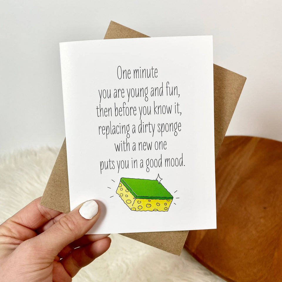 Replacing Dirty Sponge Funny Birthday Cards | petite shops
