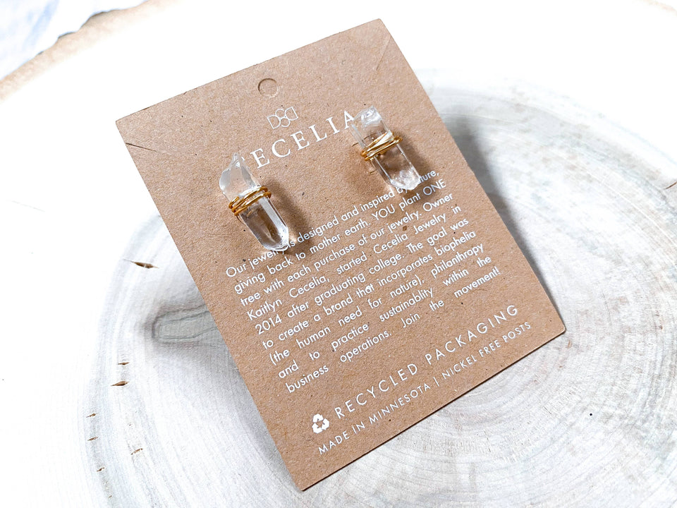 Stone & Pearl Stud Earrings