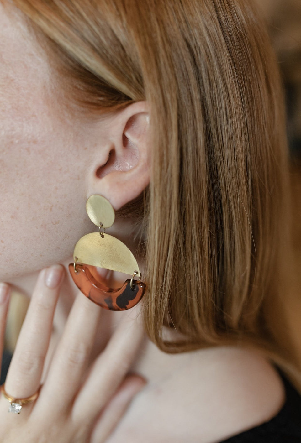 Cheetah & Brass Earrings