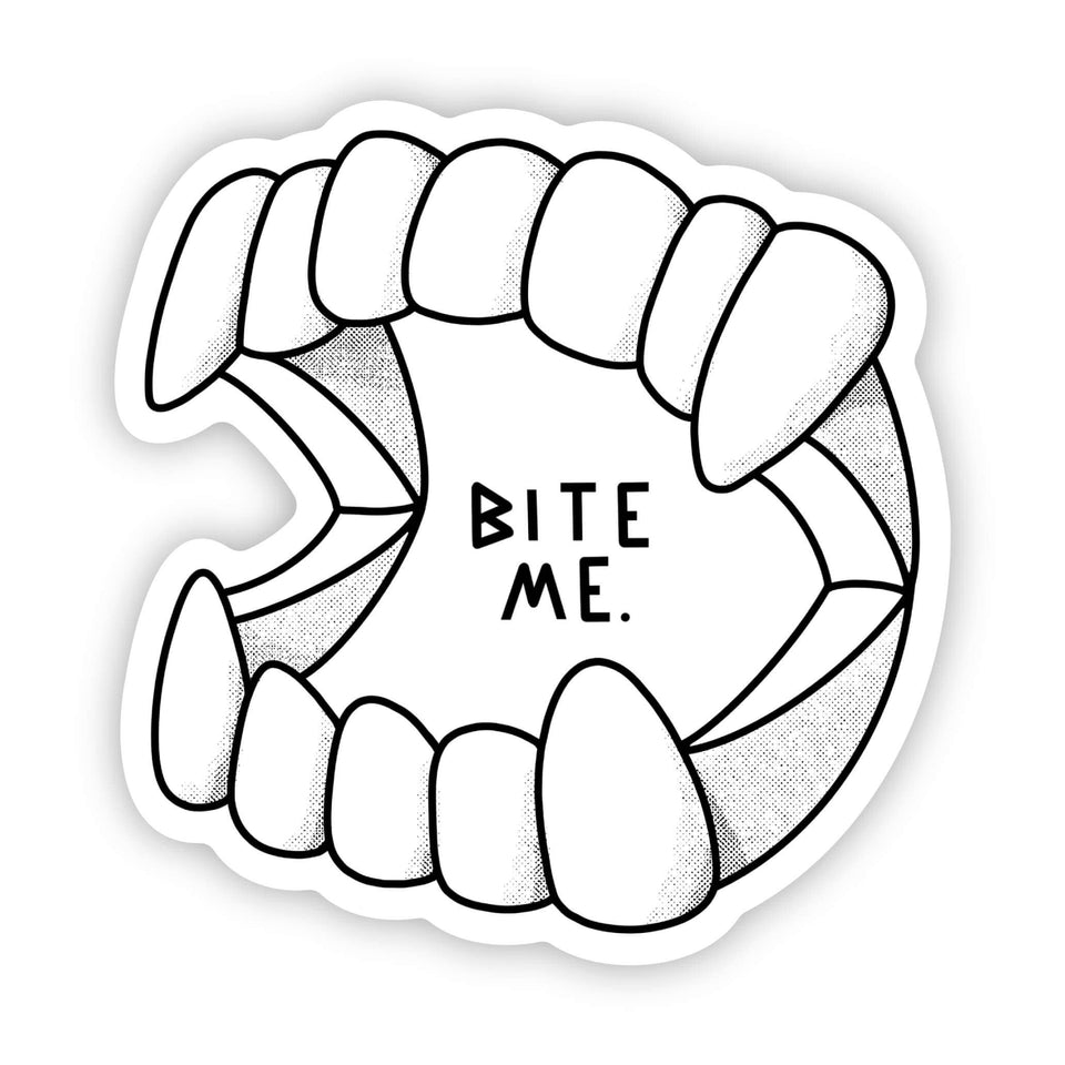 Bite Me Vampire Teeth Sticker | petite shops