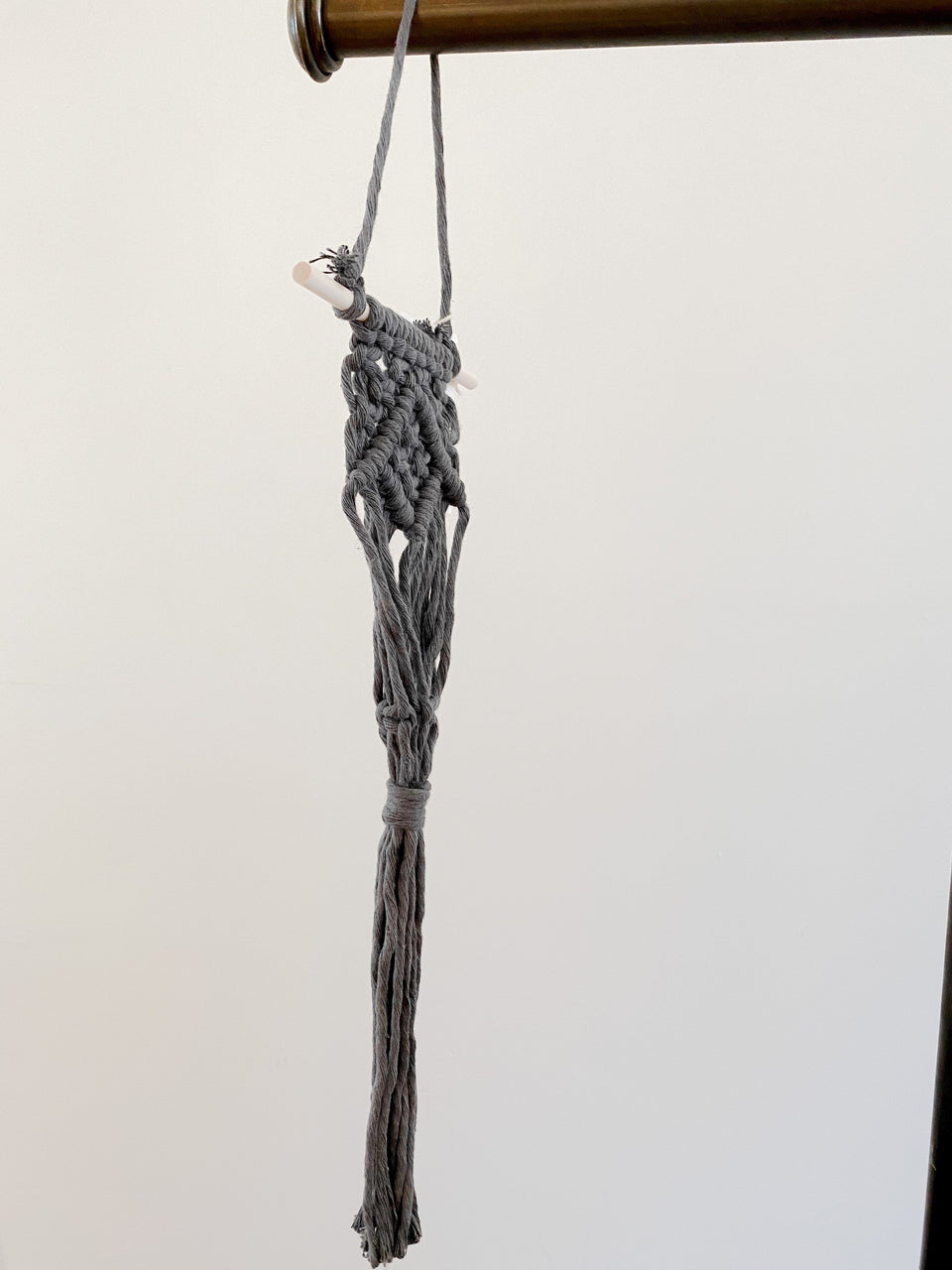 grey macrame plant hanger Macrame Air Plant Holder- Dark Grey petite shops – petite salon & shops