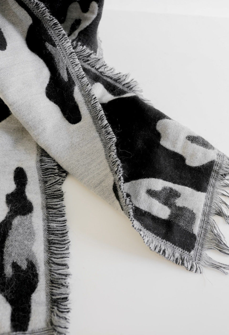 Black & White Camo Print Scarf