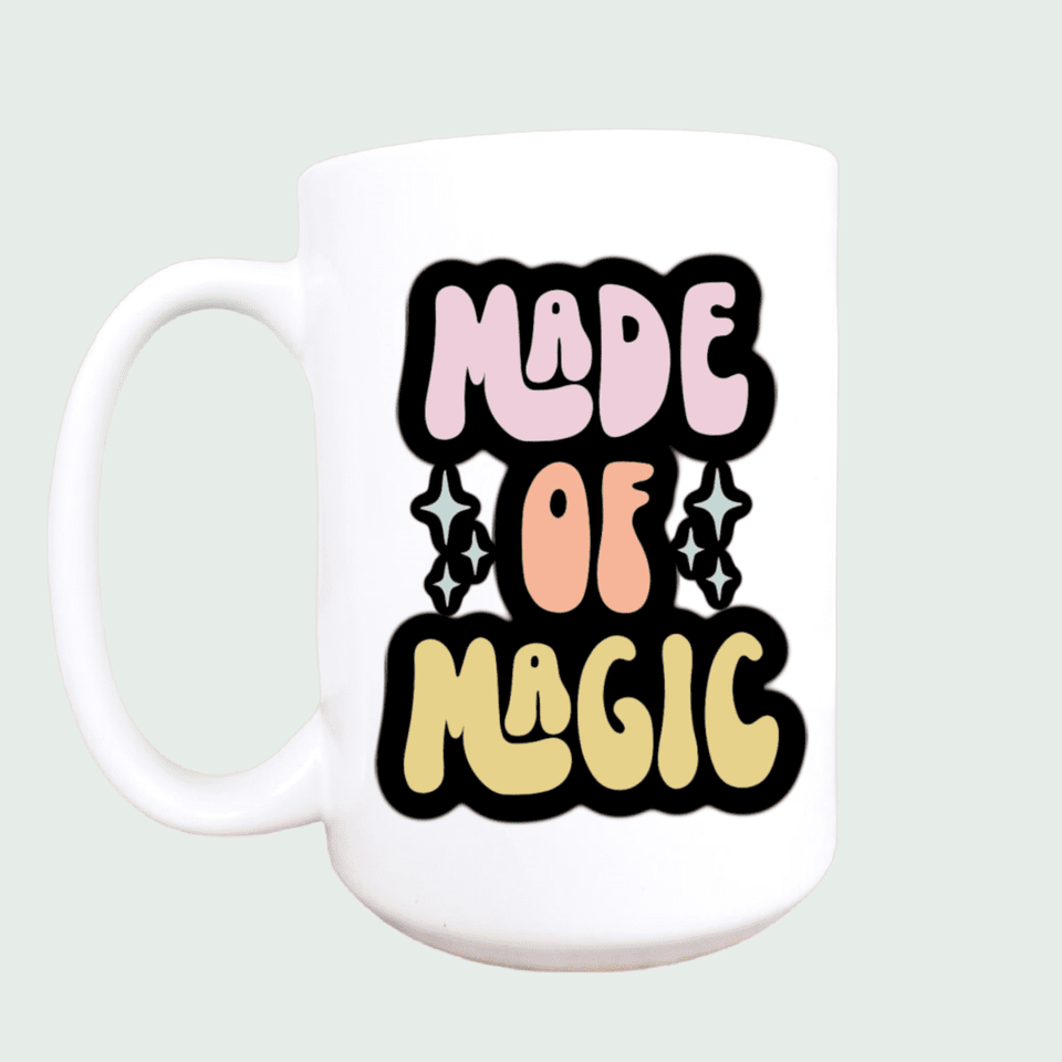 15oz Made of magic ceramic coffee mug, retro mug | petite shops