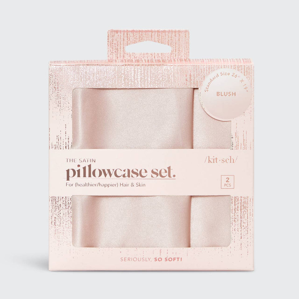 Holiday Satin Pillowcase 2pc Set - Blush | petite shops